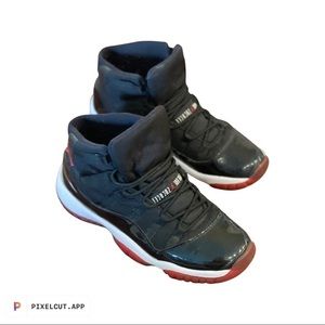 Authentic Nike Air Jordan 11 Retro (GS) Breds 7Y Round Two